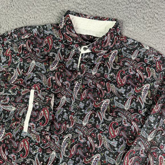 Rock Roll n Soul Shirt Mens L Multicolor Paisley Geometric Button Long Sleeve - Picture 1 of 9